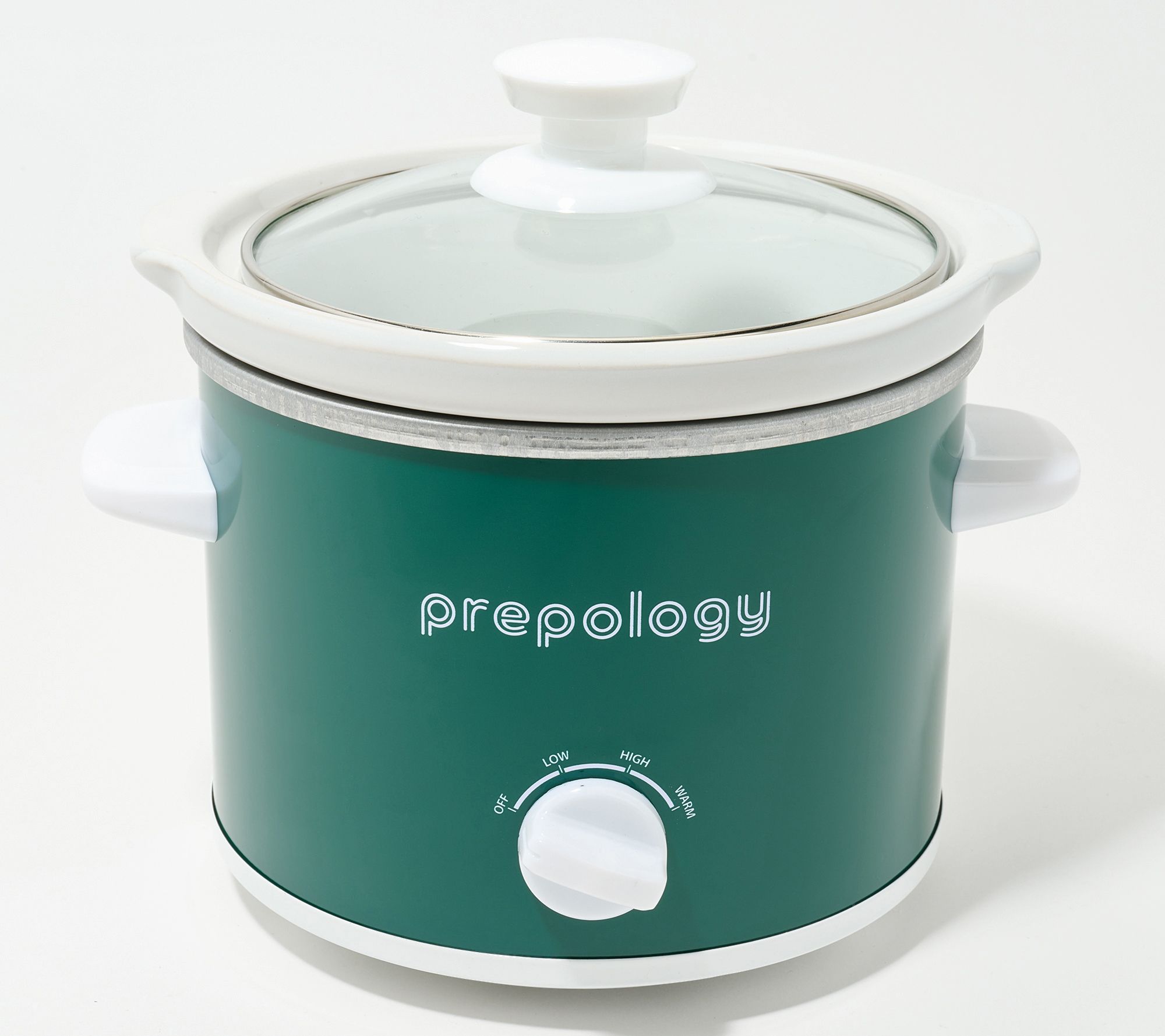 Prepology 2-qt Compact Slow Cooker with Glass Lid & 12 Recipes