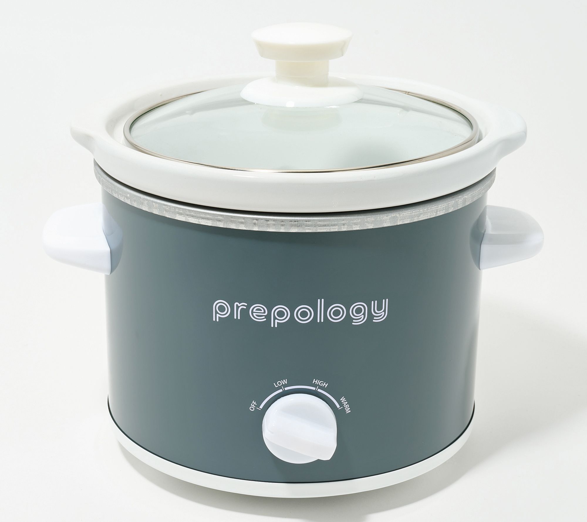 Prepology 2-qt Compact Slow Cooker with Glass Lid & 12 Recipes