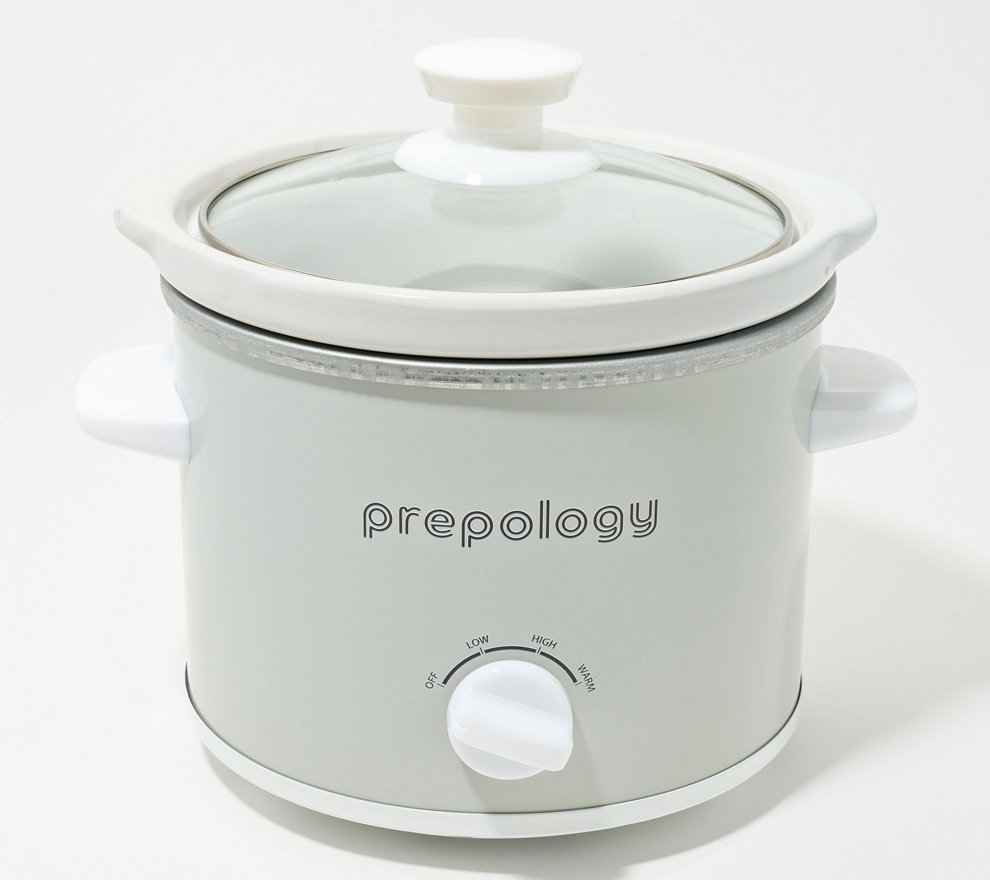 Prepology 2-qt Compact Slow Cooker with Glass Lid & 12 Recipes