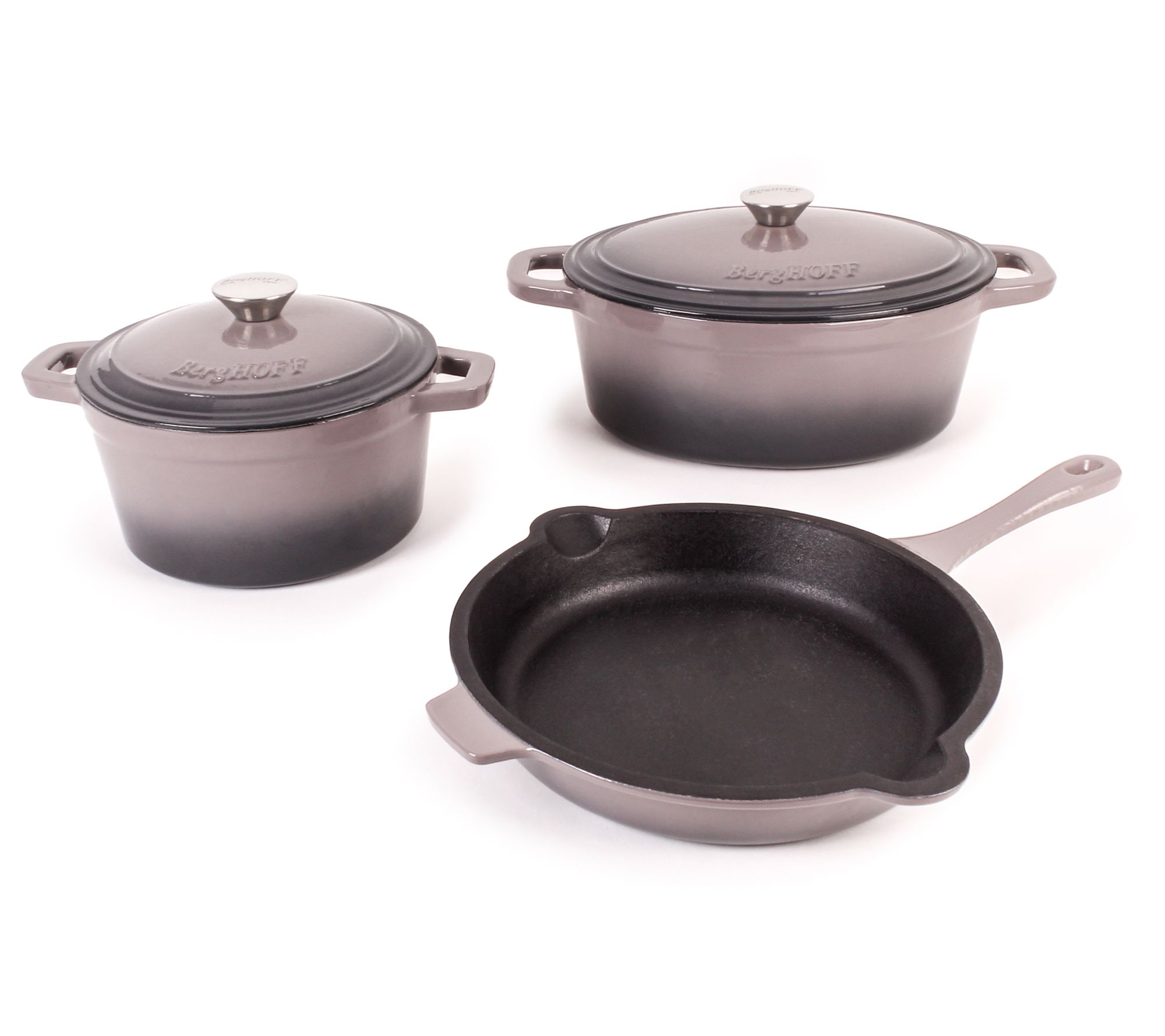 BergHOFF Neo 5-Piece  3qt. & 5qt Cast Iron Dutch Oven Set