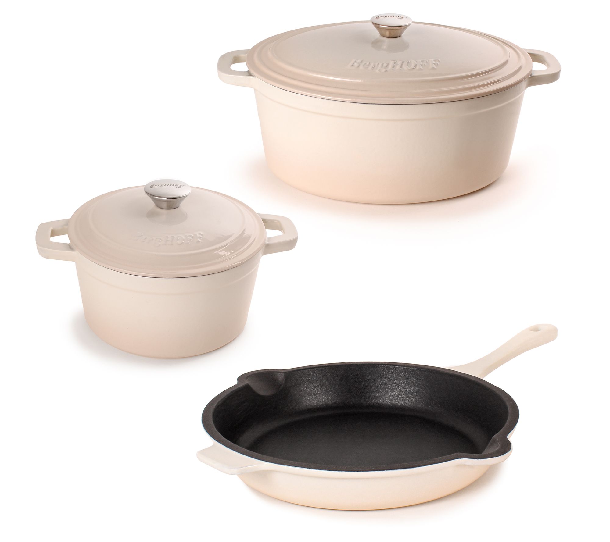 BergHOFF Neo 5-Piece  3qt. & 5qt Cast Iron Dutch Oven Set