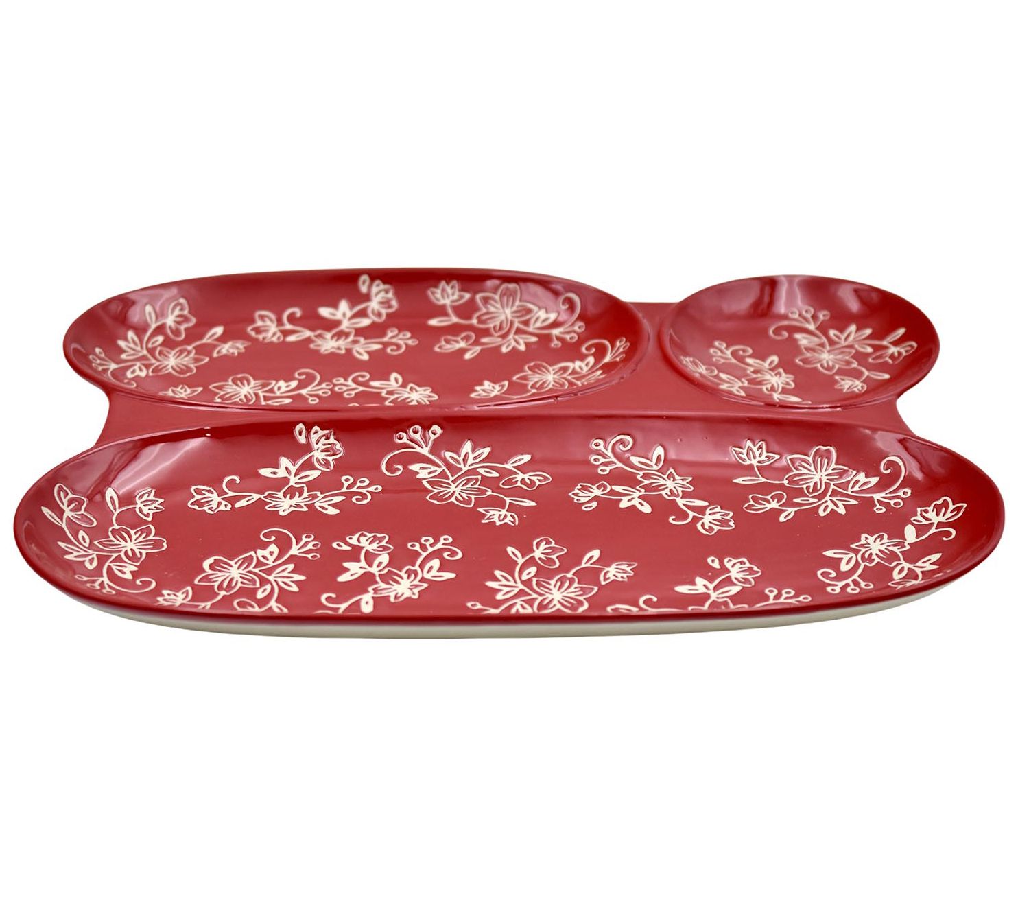 Temp-tations Floral Lace 3-Section Snack Tray
