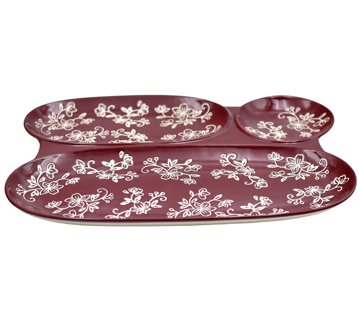 Temp-tations Floral Lace 3-Section Snack Tray