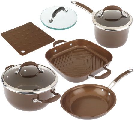 Earthpan Aluminum Nonstick 8-pc. Cookware Set - QVC.com