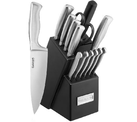 Cuisinart Set of 6 Stainless Steel Color BandKnives w/ Guard 