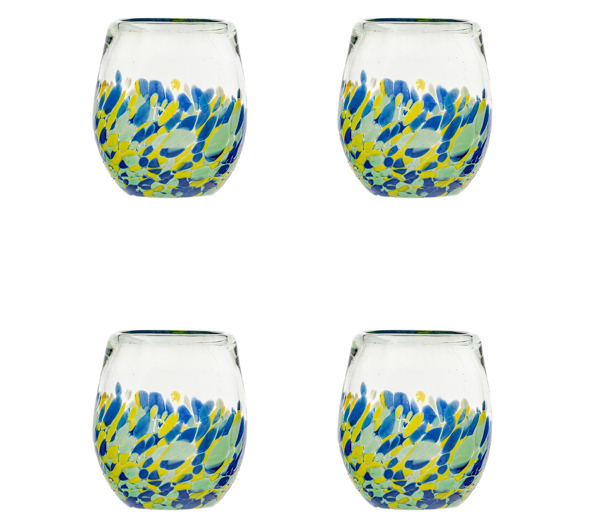 10 Strawberry Street S/4 Mazatlan Mexican GlassStemless Wine