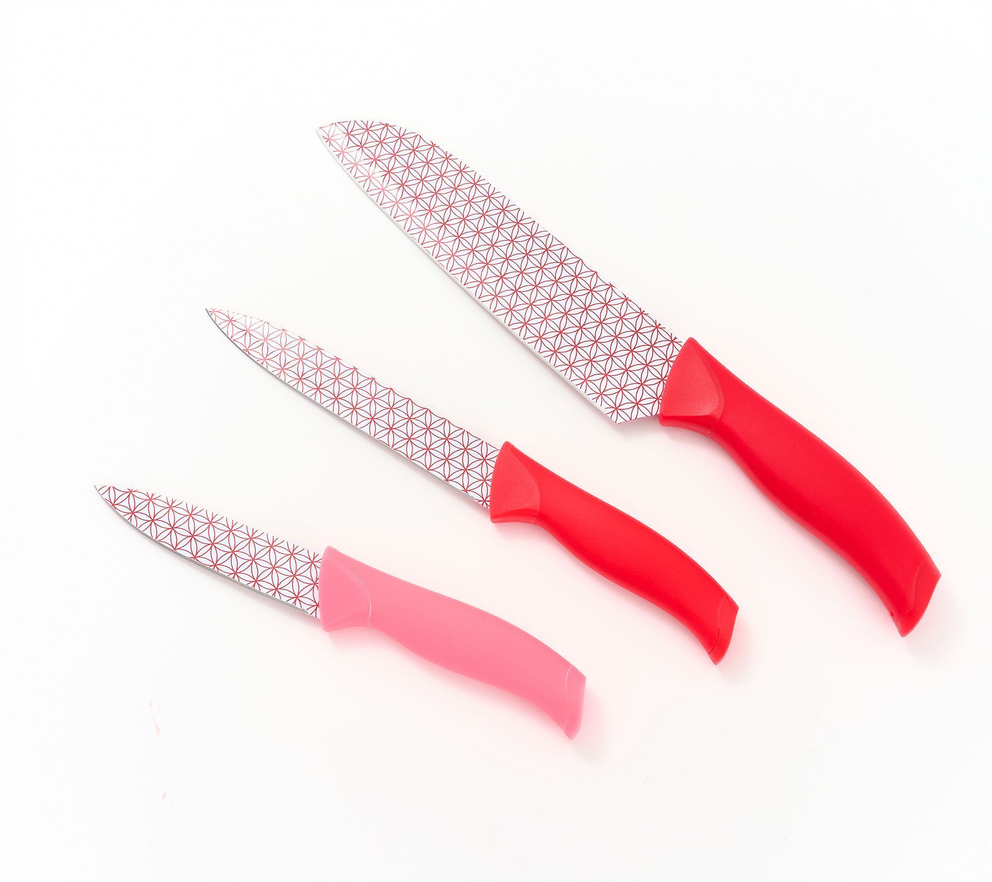 "As Is" Prepology 3-Piece Printed Knife Set w/ Blade Scraper