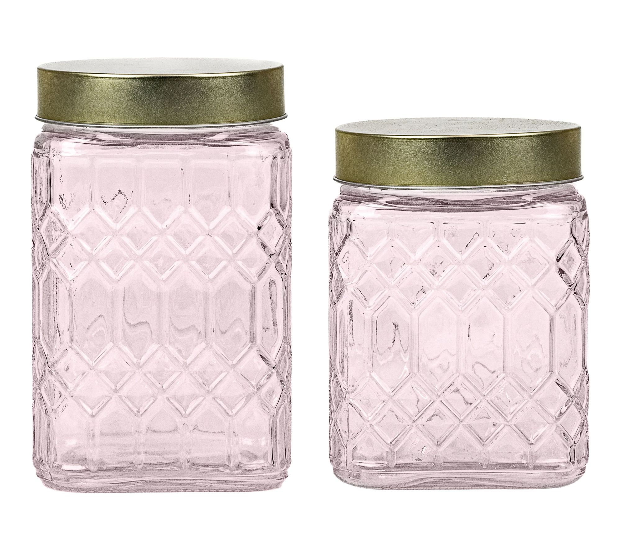10 Strawberry Street Set of 2 Lenox Graduated Glass Canisters