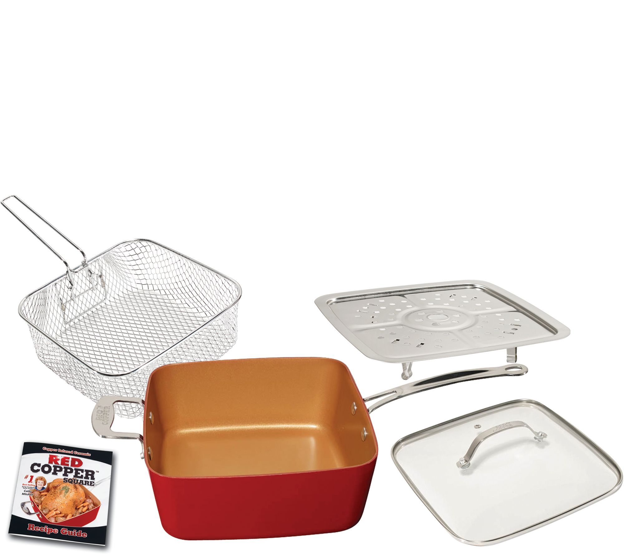 Red Copper 5-pc 10 Square Pan Set 