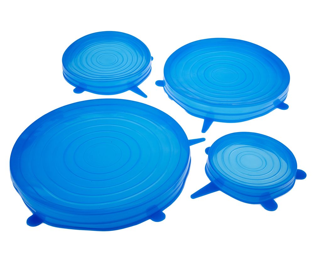 Set of 4 Flexible and Re-Usable Silicone Food Lids - QVC.com