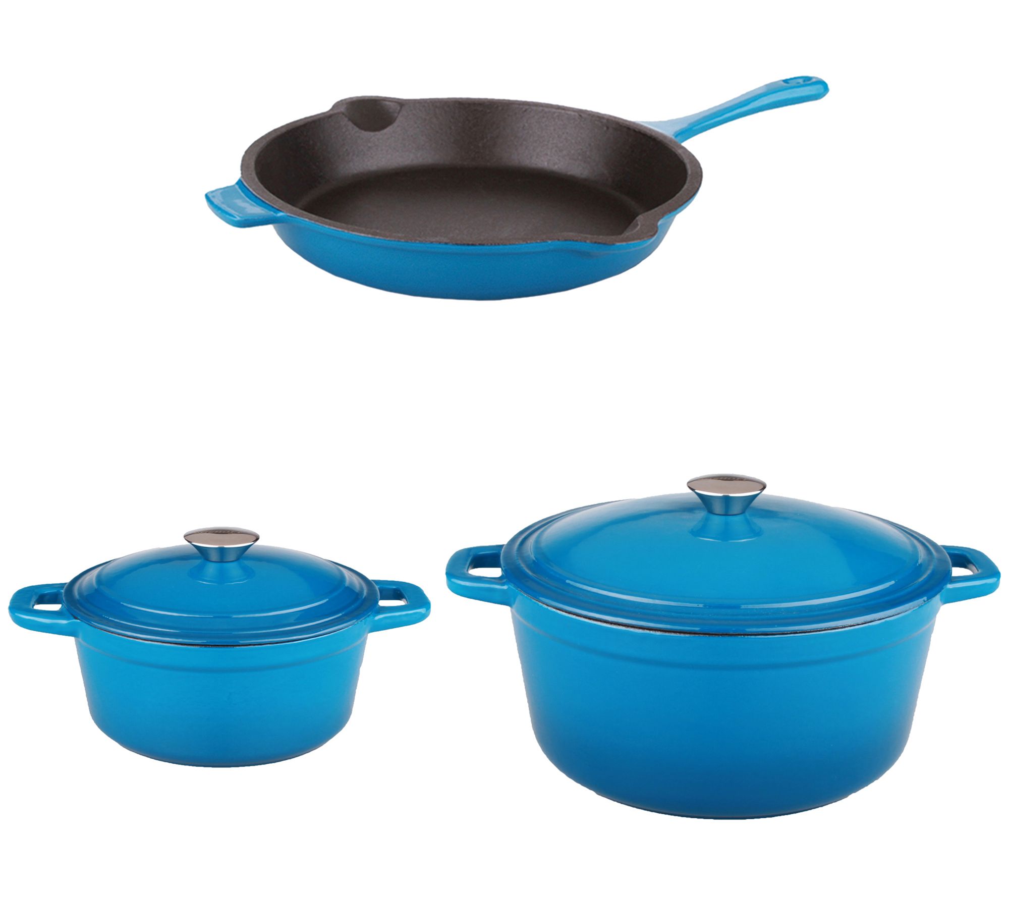 Paula Deen 16981 Riverbend Nonstick Cookware Pots and Pans Set, 12 Piece,  Gulf Blue Speckle - Goshm…