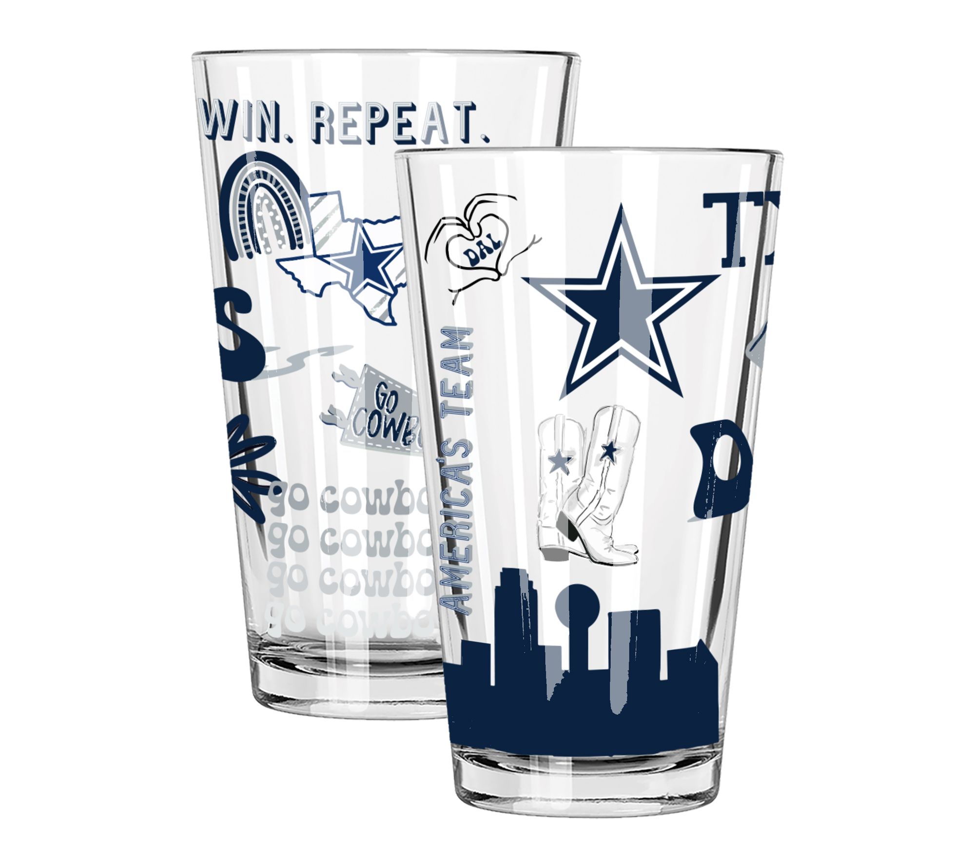 Memory Company NFL 2 Pack Loco Design Pint Glass