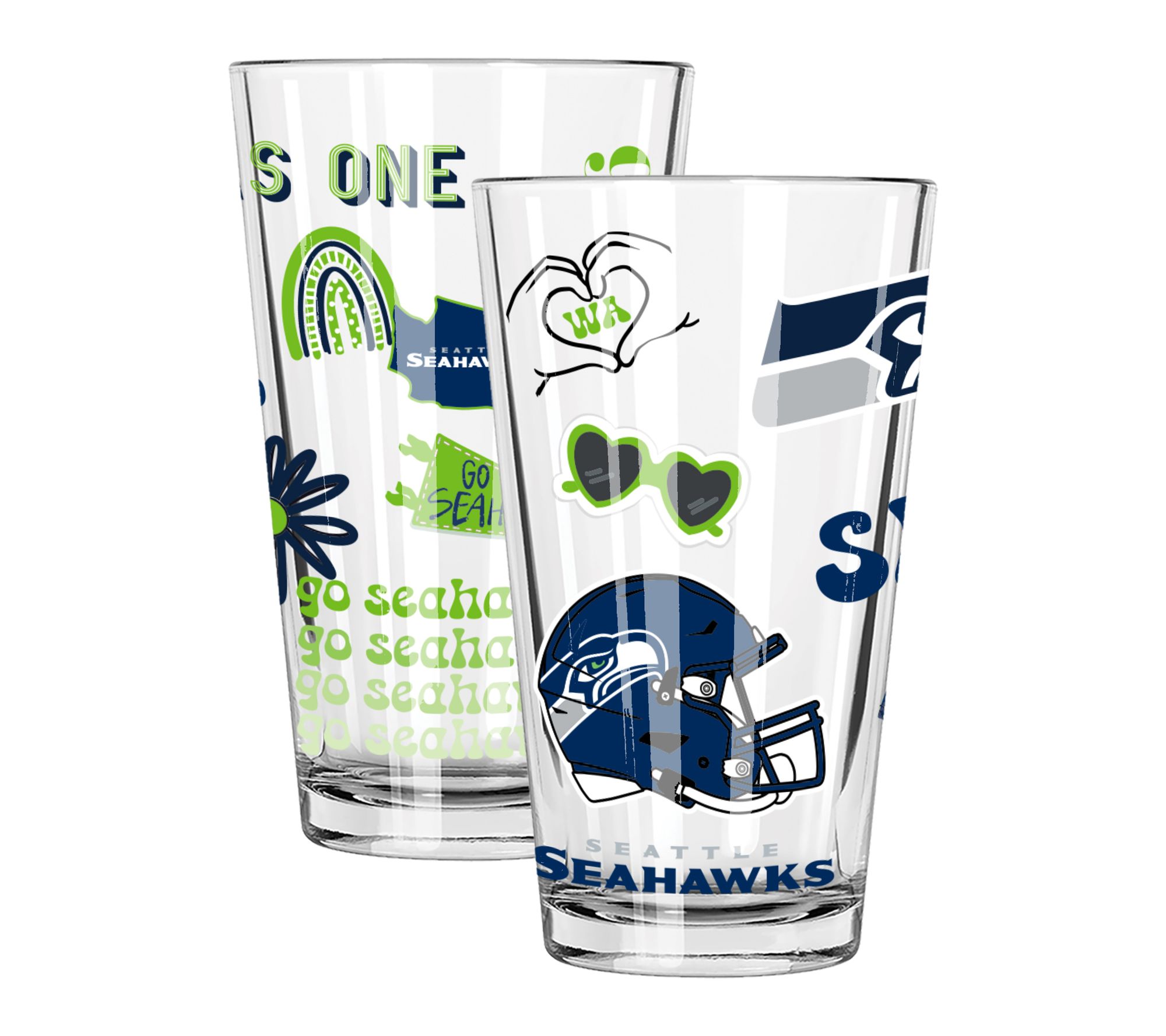 Memory Company NFL 2 Pack Loco Design Pint Glass