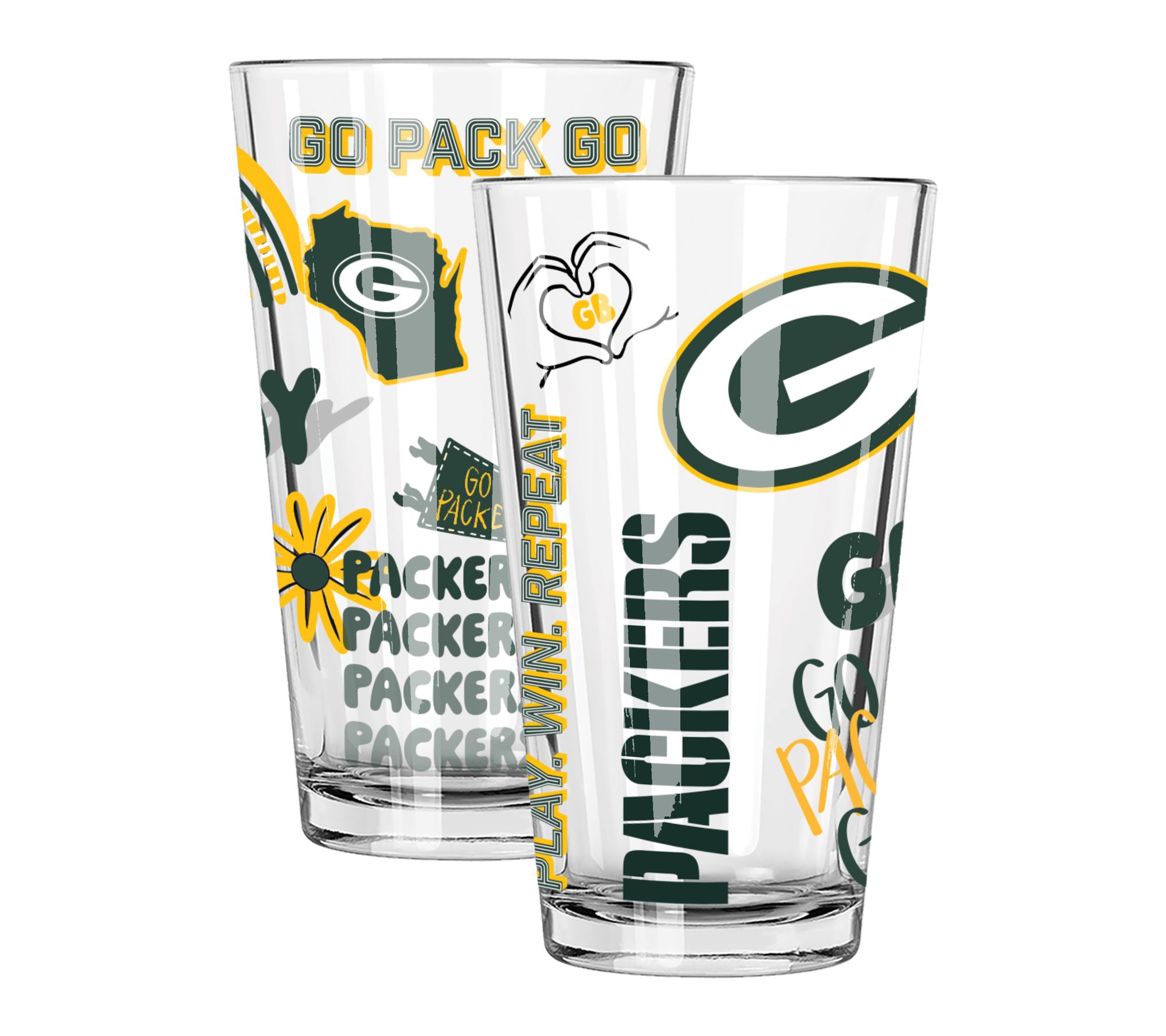 Memory Company NFL 2 Pack Loco Design Pint Glass