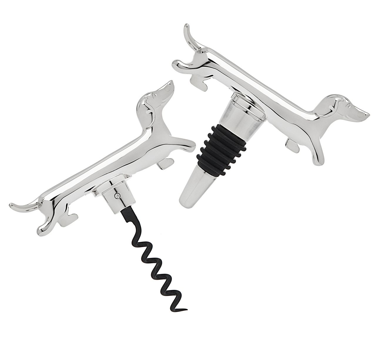 Godinger Dachshund Bottle Stopper and Cork Scre w