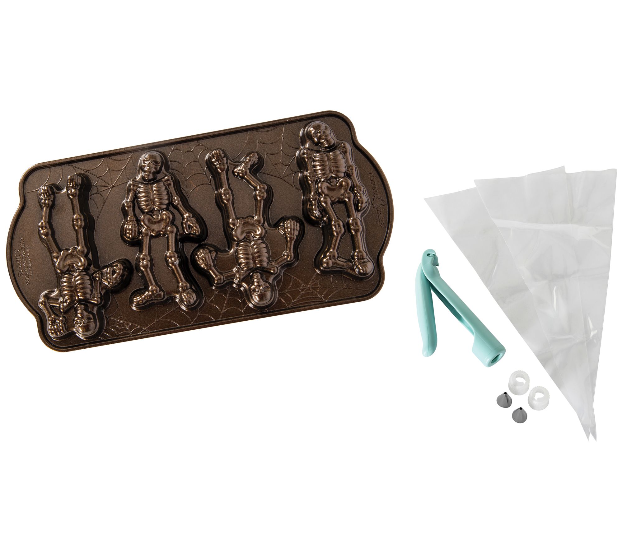 Nordic Ware Spooky Skeleton Cakelet Pan & Icing Pen