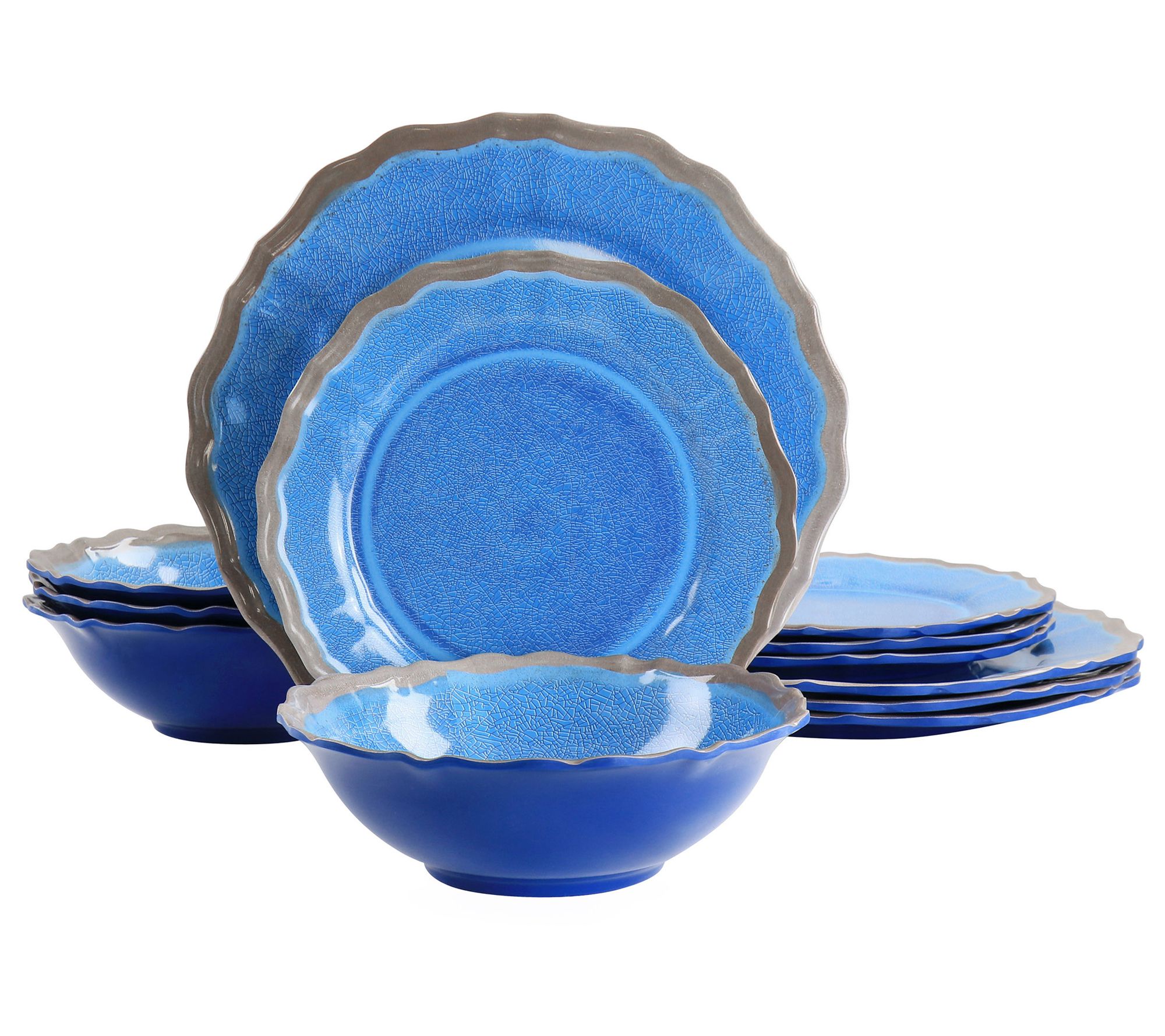 Elama Roma 12-Piece Melamine Dinnerware Set