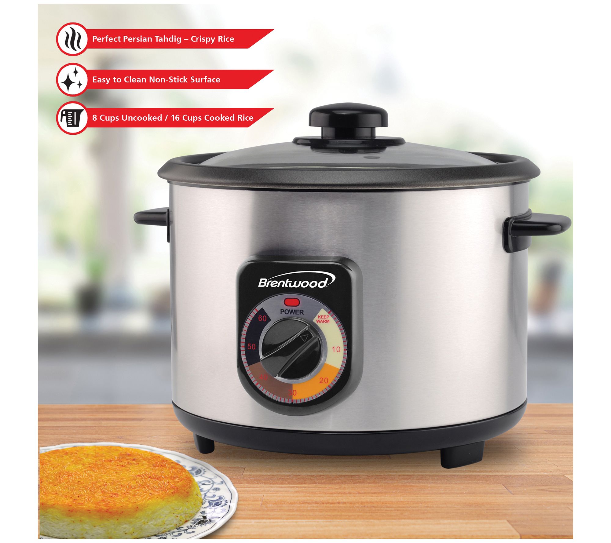 8-Cup Rice Cooker and Steamer (16-Cup Cooked)