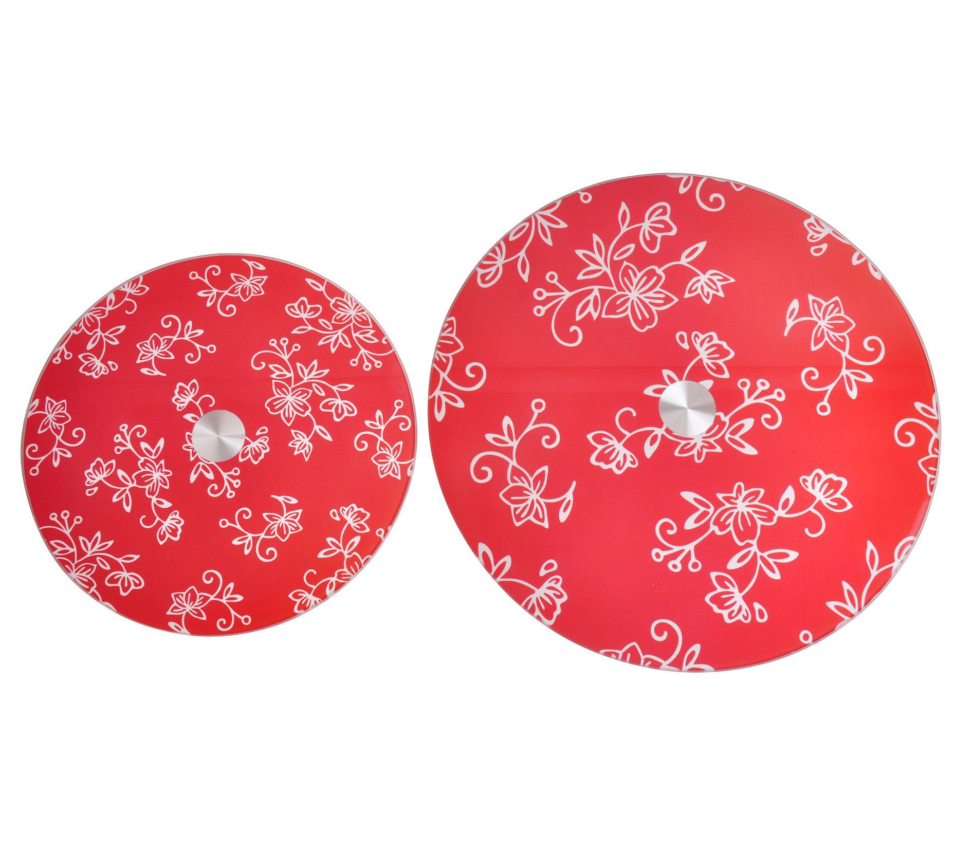 Temp-tations Floral Lace 10" & 13" Tempered Glass Lazy Susans