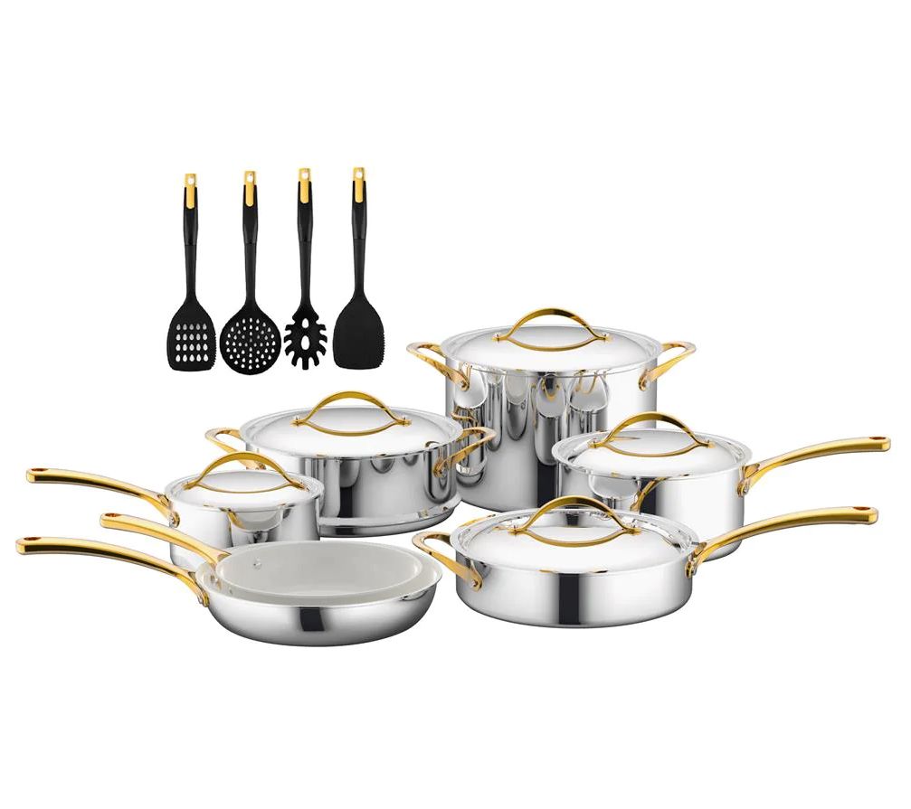 Nutrichef 7-Piece Cookware Set Stainless Steel