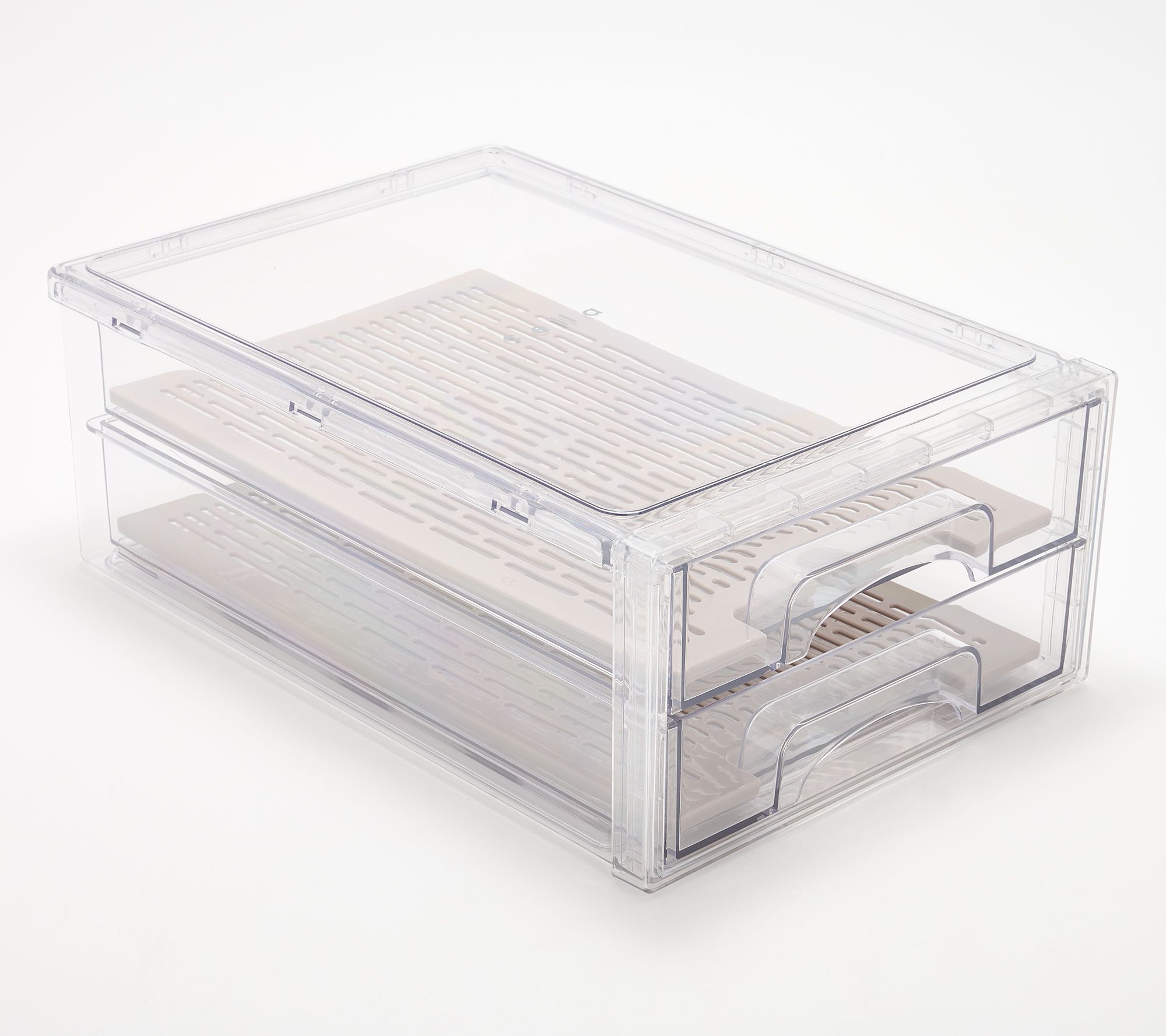 Cella 2-Tier Produce Storage Drawers w/ Drip Trays