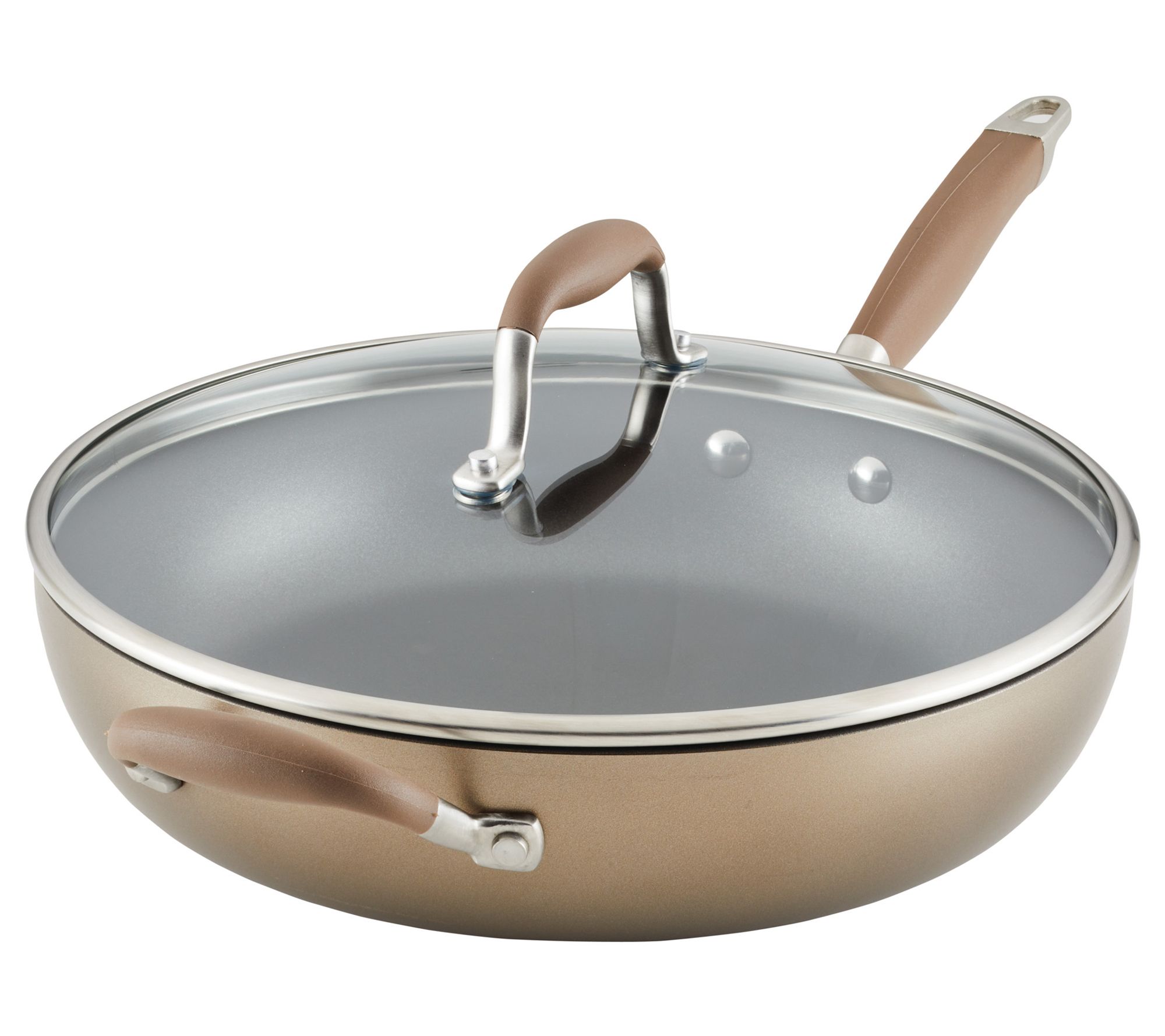 Anolon Advanced Hard Anodized Deep Frying Pan with Lid, 12"