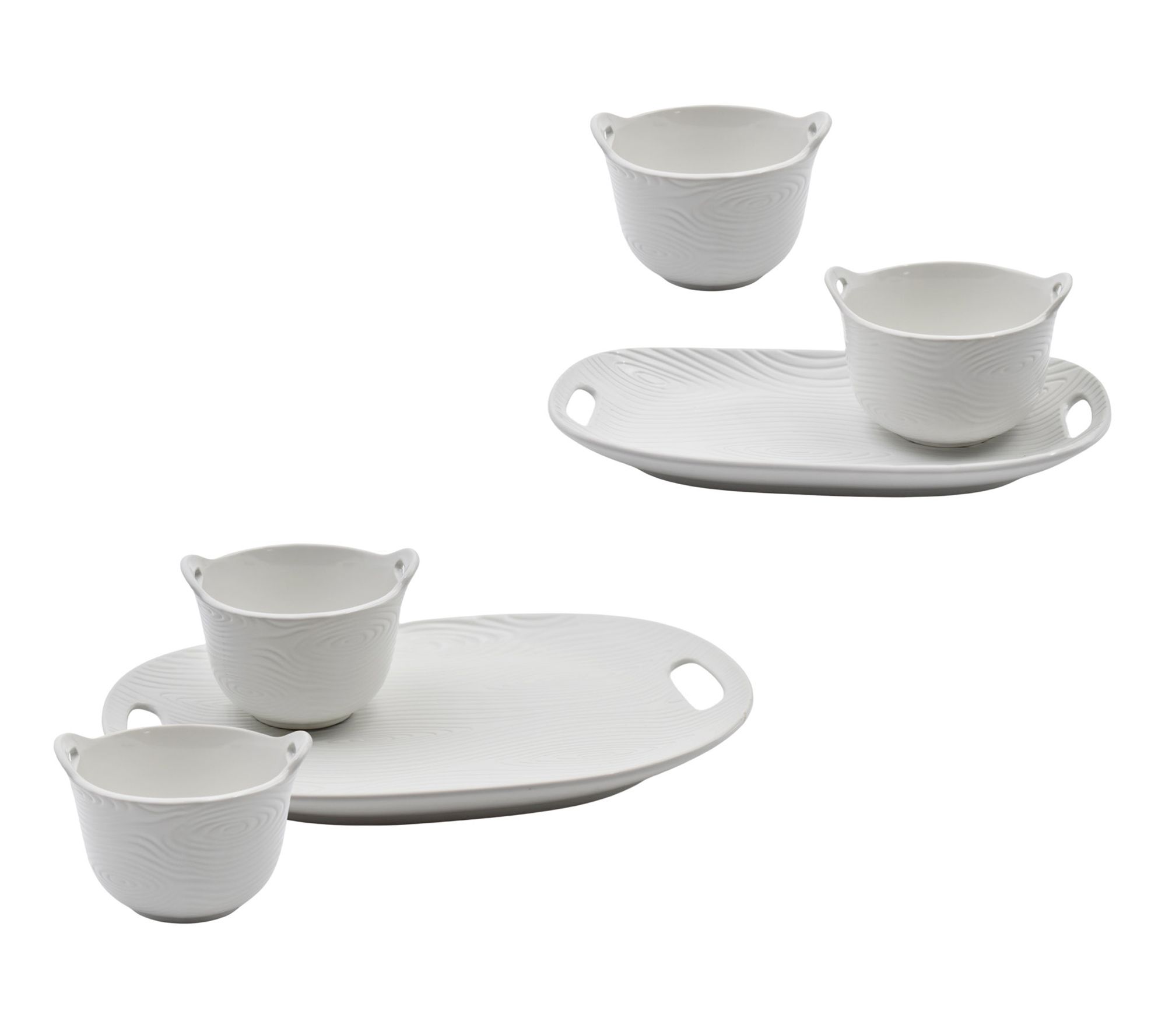 "As Is" Temp- tations Woodland 6-pc Serving Tray and Bowl Set