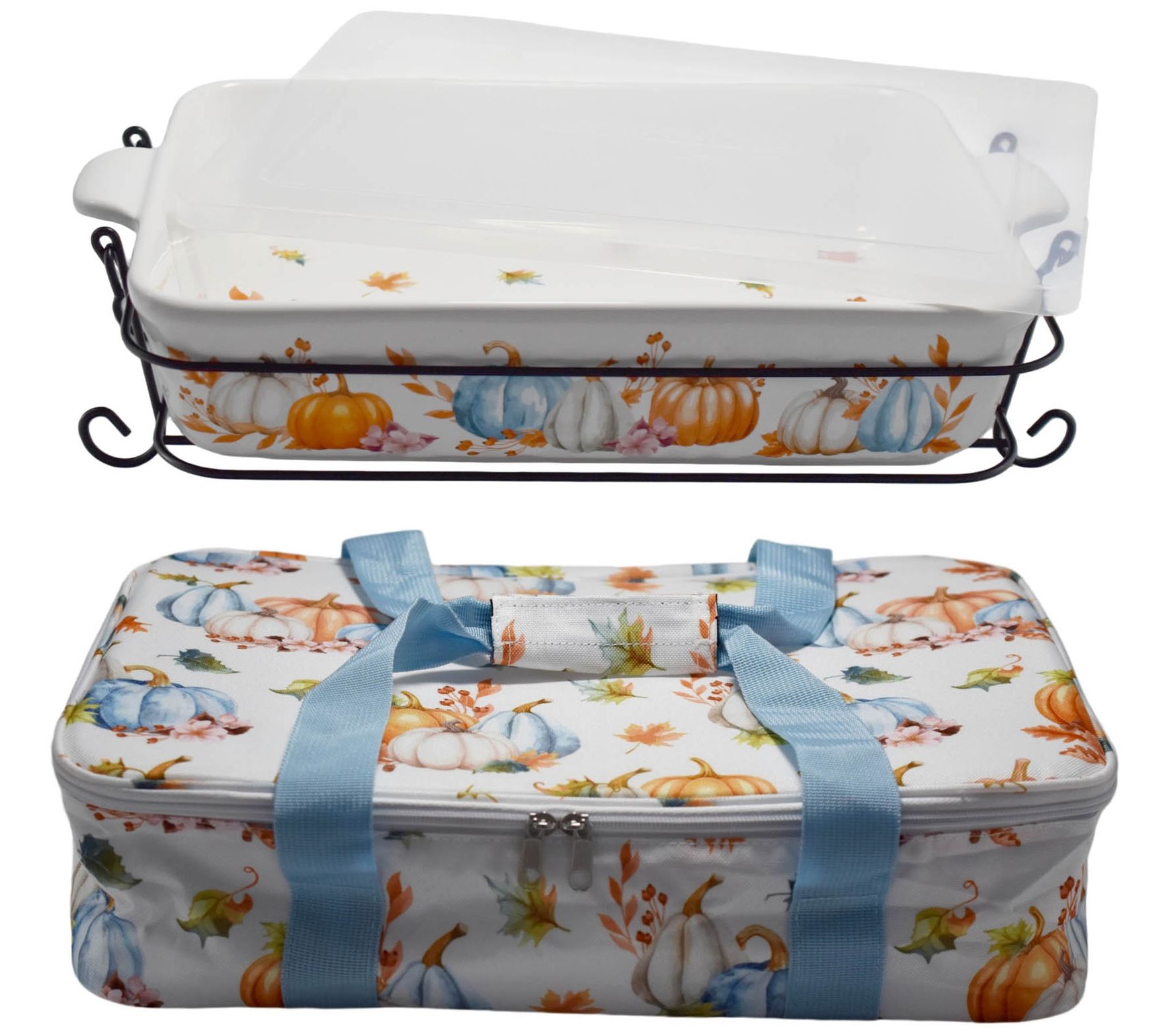 Temp-tations 13x9 Baker w/ Tote Bag, Wire Rack & Snap-on Storage Cover