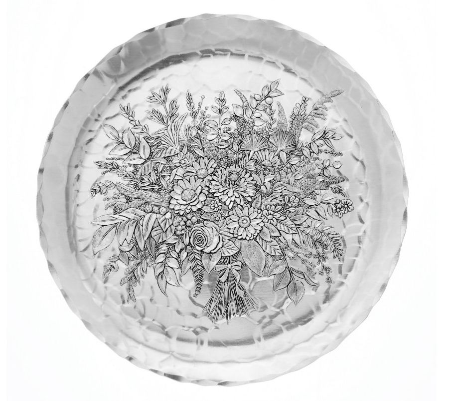 Wendell August Floral Bouquet Design Round Plat e