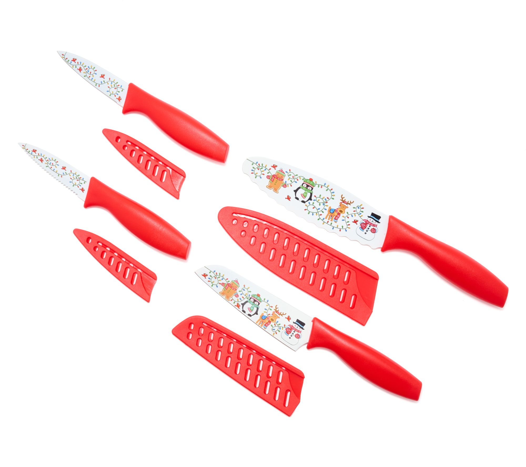 "As Is" Temp-tations Seasonal Set of 4 Multipurpose Kitchen Knives