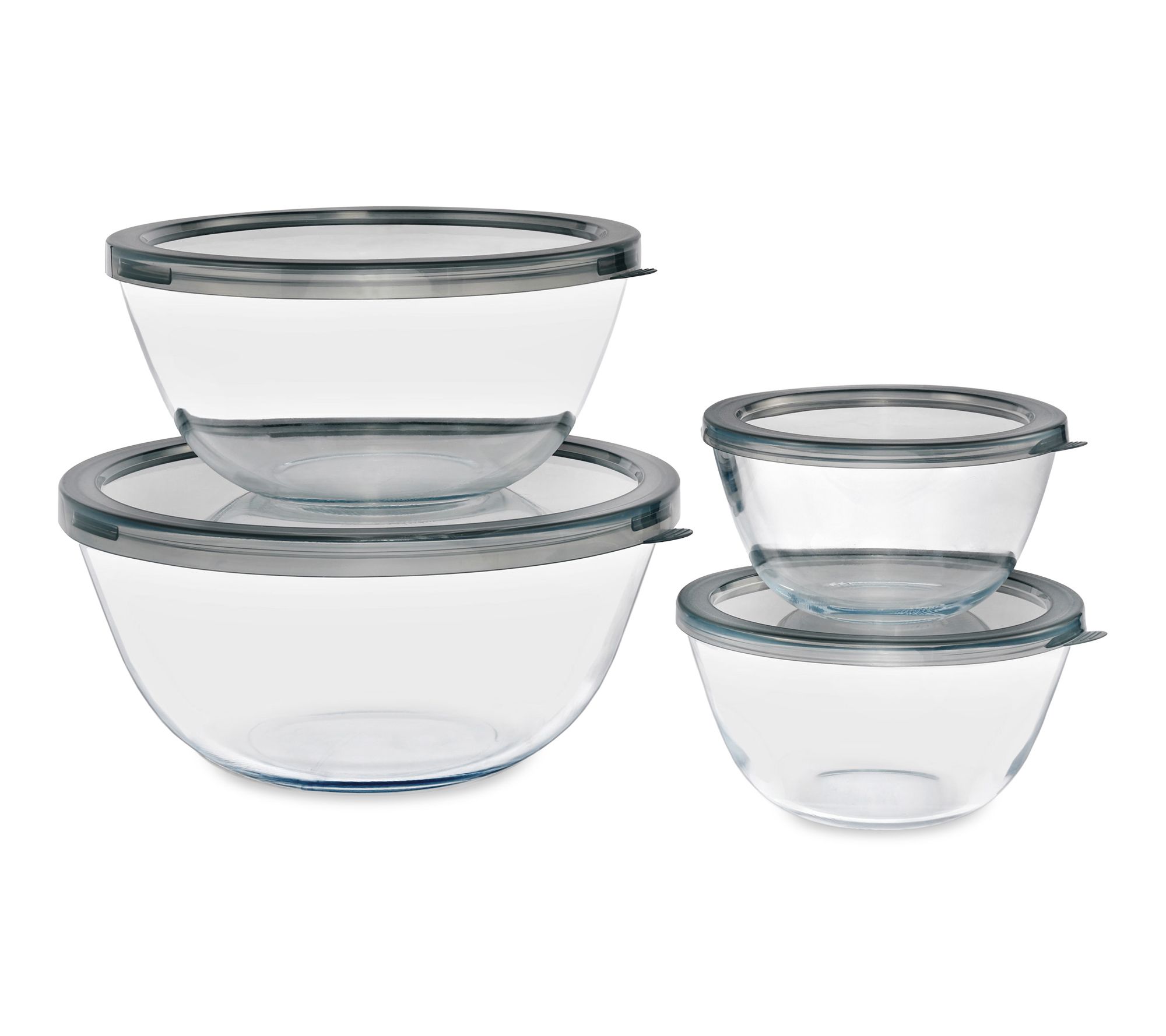 Sorbus 4 Pack Glass Mixing Bowl Set with Lids