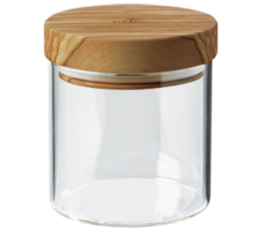 Hammered Glass Jar with Bamboo Lid