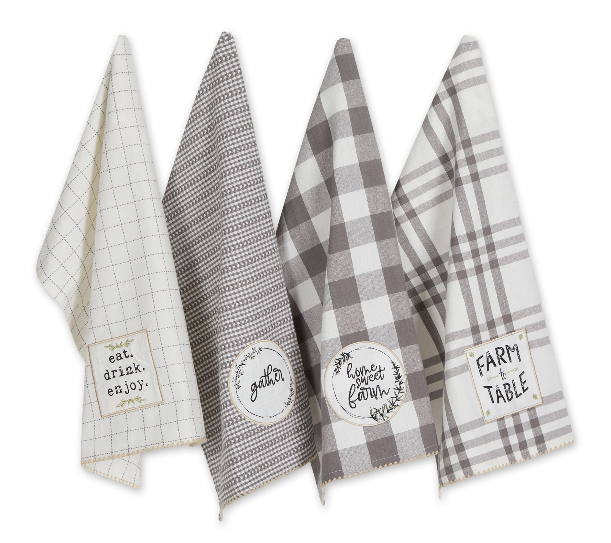 Design Imports Set of 4 Farm To Table Kitchen T owels