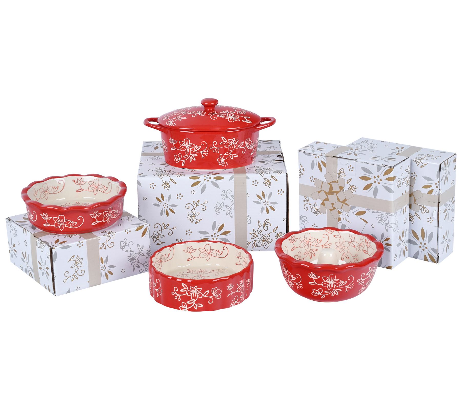 Temp-tations Floral Lace 5-Piece Mini Bake Setith Gift Boxes