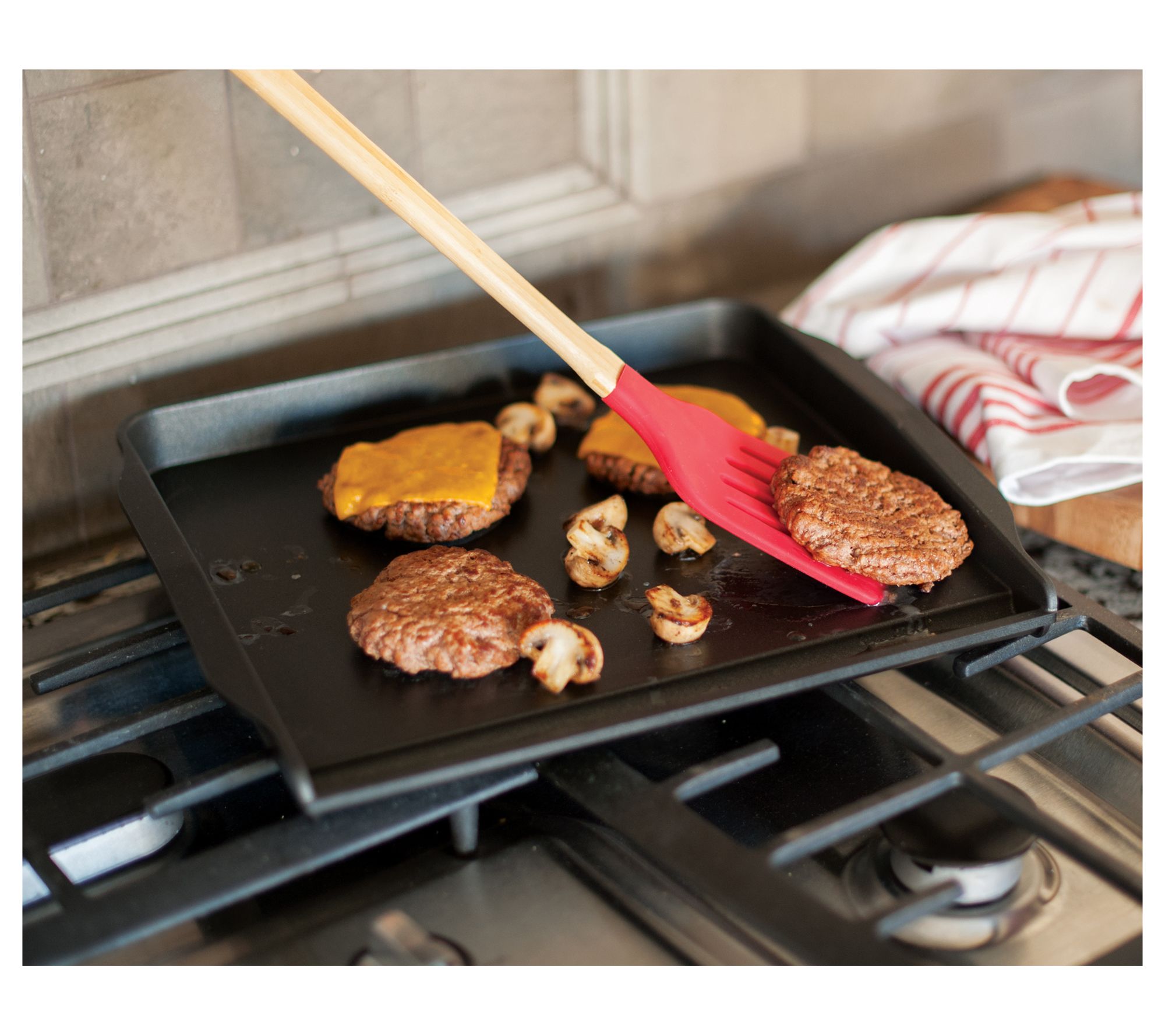 Cast Iron Griddle for Ninja Woodfire Grills,Non-Stick Flat Top Griddle  Grill Pan