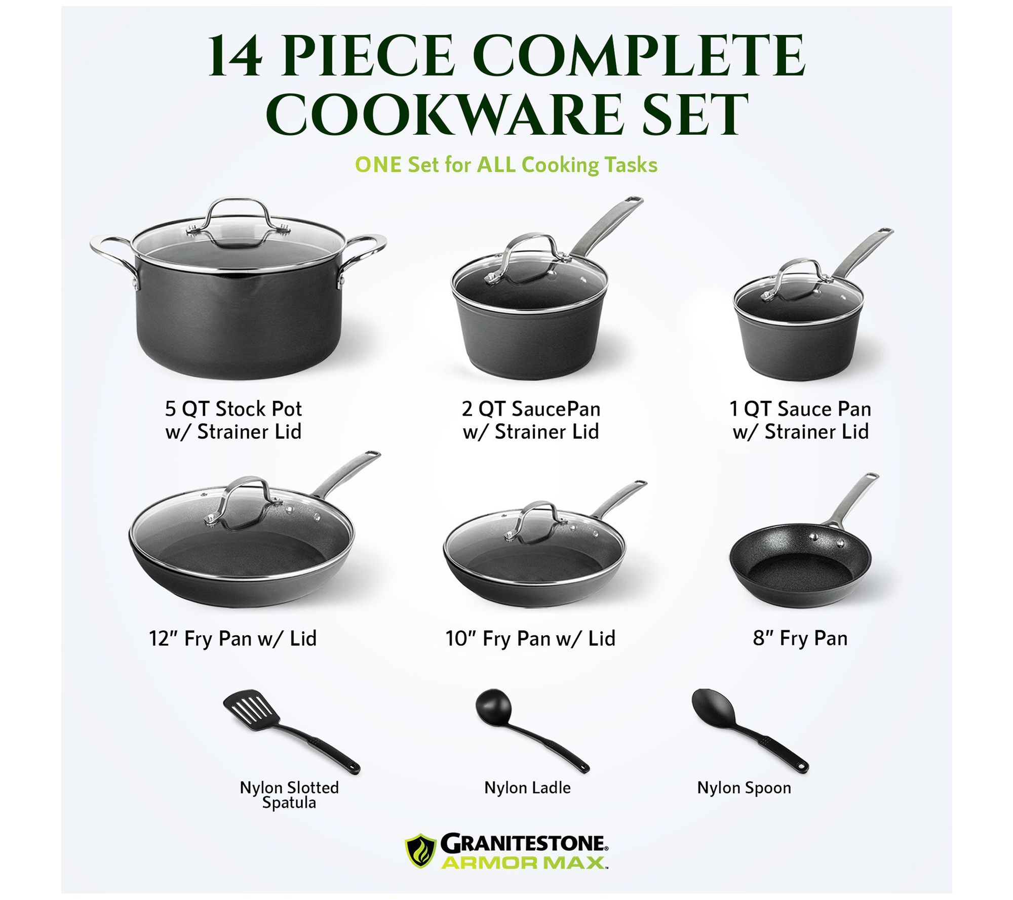 Granitestone 14'' Nonstick Frying Pan, Family Sized Open Skillet, Oven &  Dishwasher Safe & Reviews