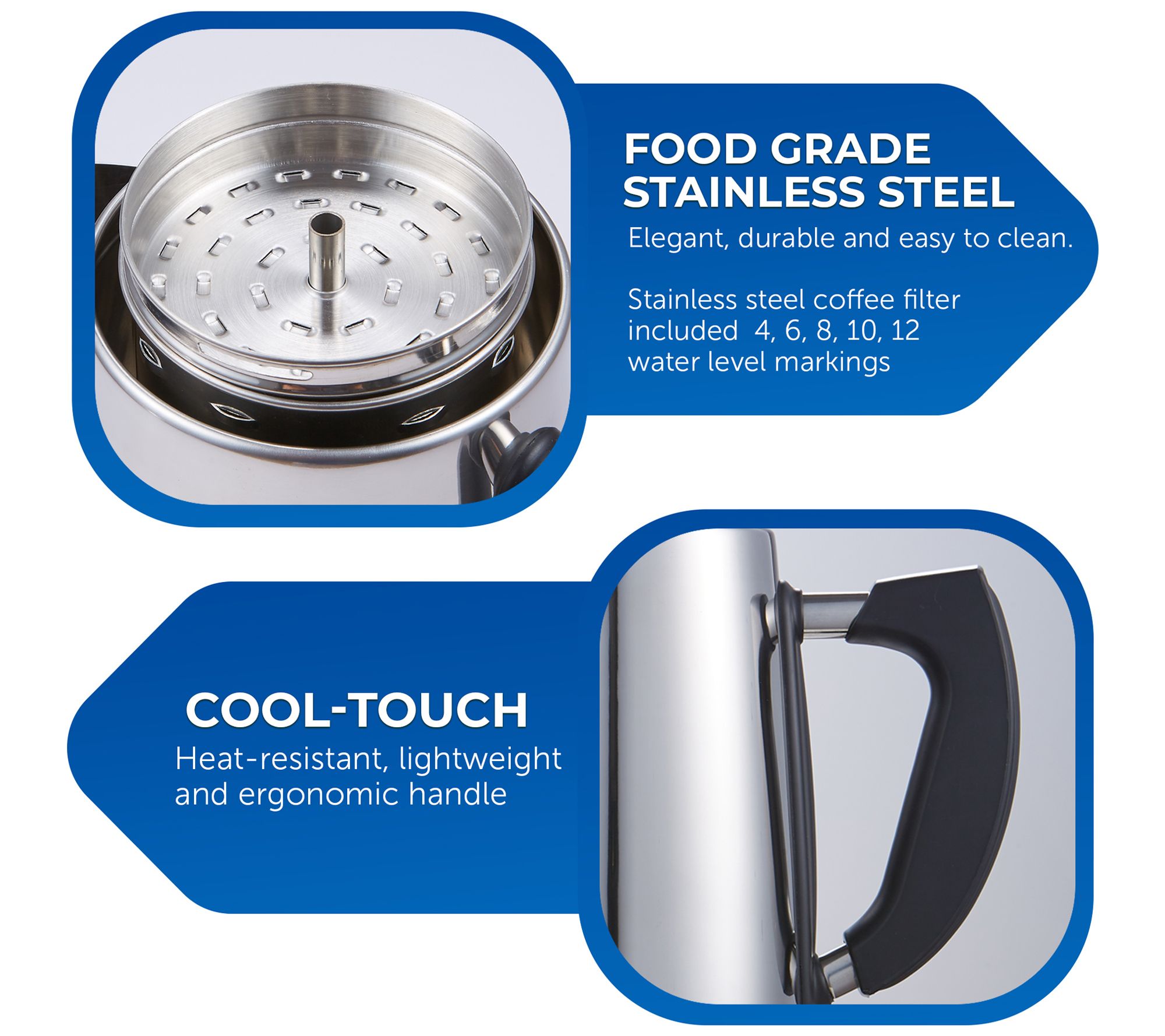 Elite Gourmet 12Cup Electric Coffee PercolatorClear Brew