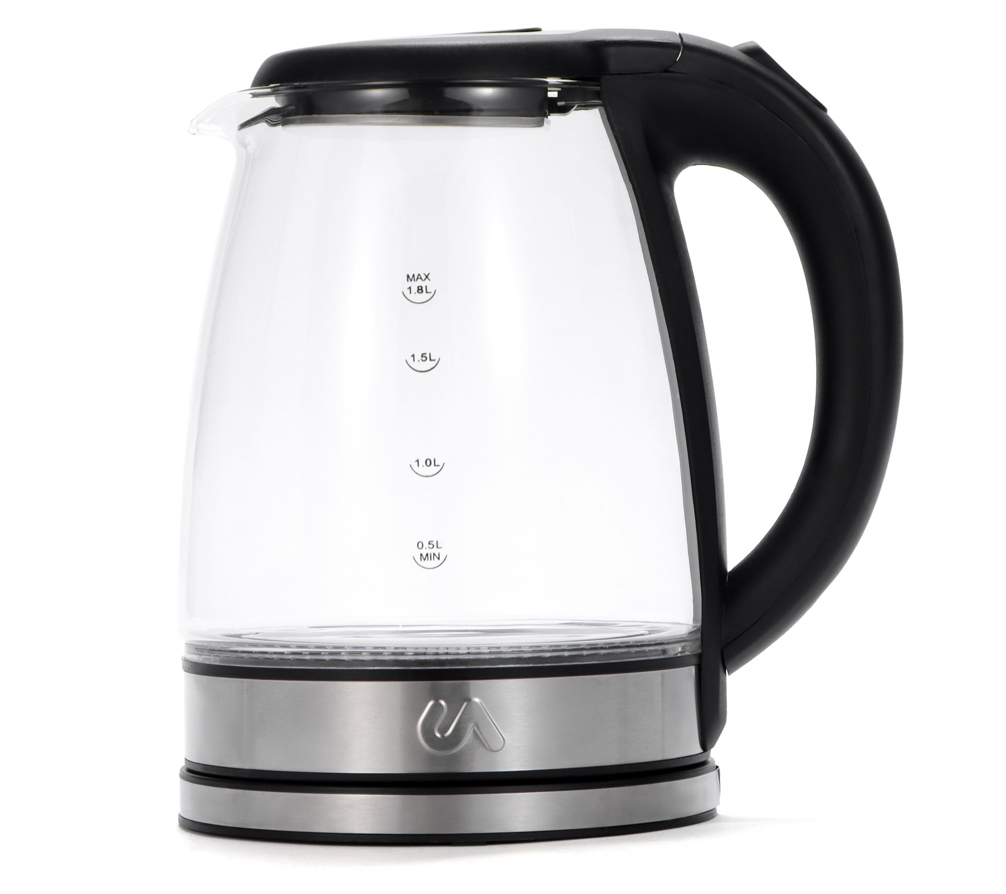 Uber Appliances 1.8L Electric Tea Kettle- Glass& Stainless