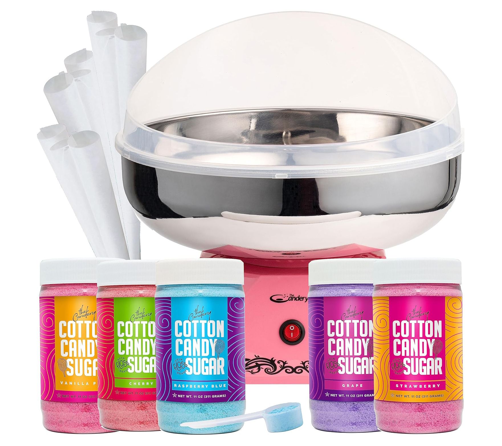 The Candery Premium Cotton Candy Machine & 5 Sugar Floss