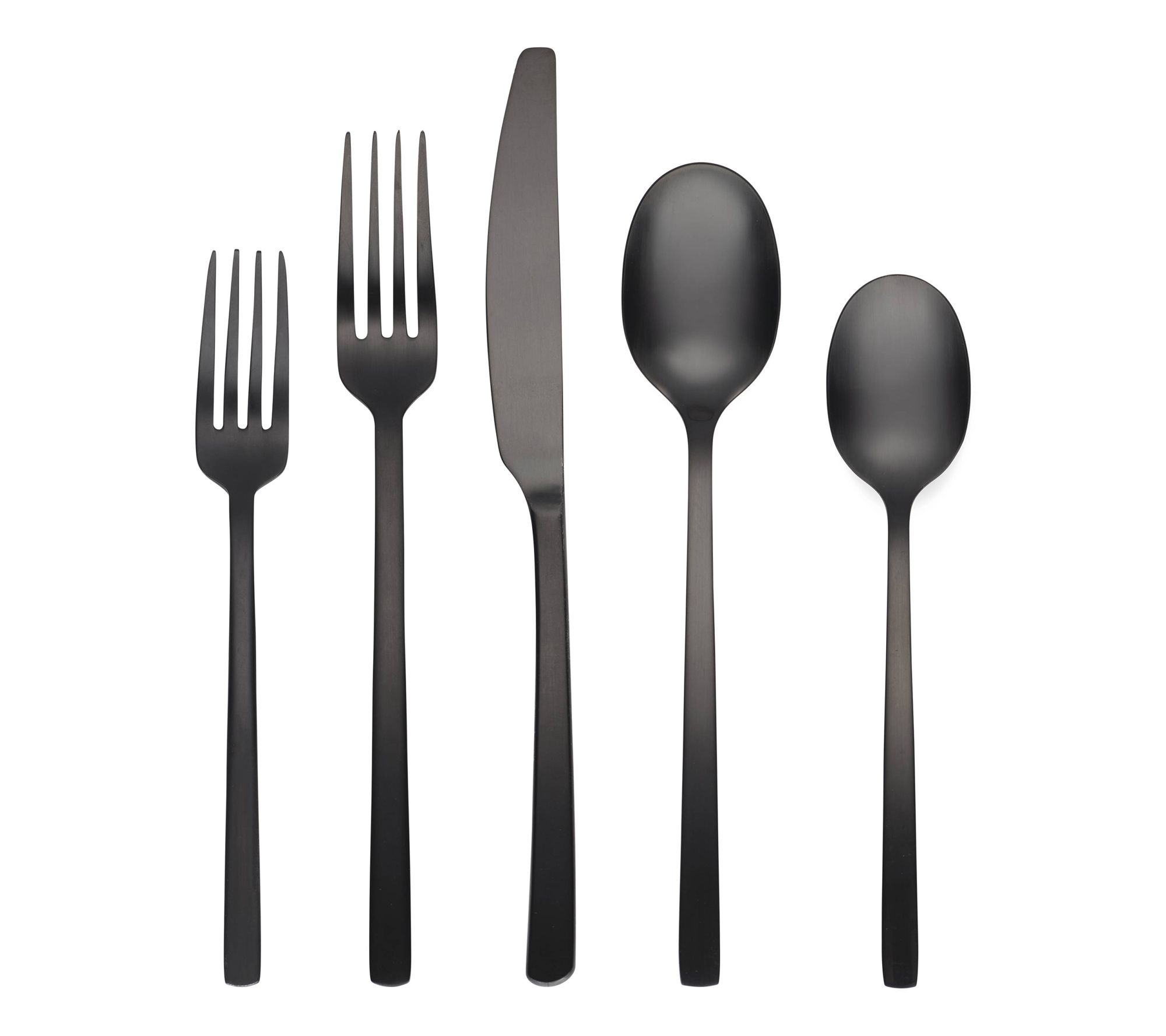 Cambridge Beacon Black Satin 45-Piece Flatware Set