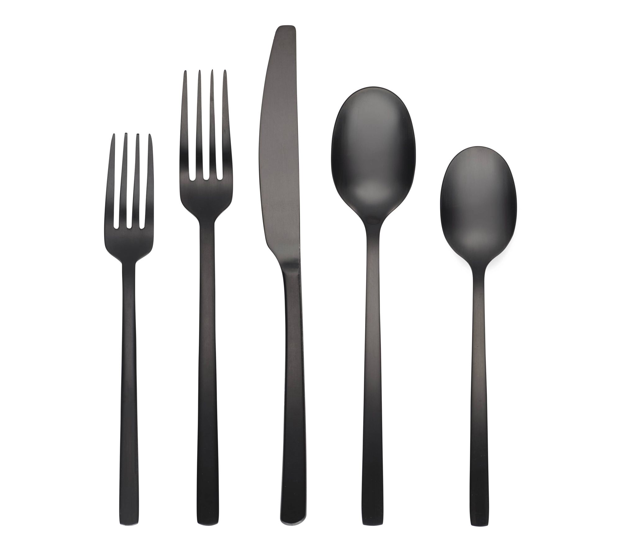 Cambridge Beacon Black Satin 45-Piece FlatwareSet