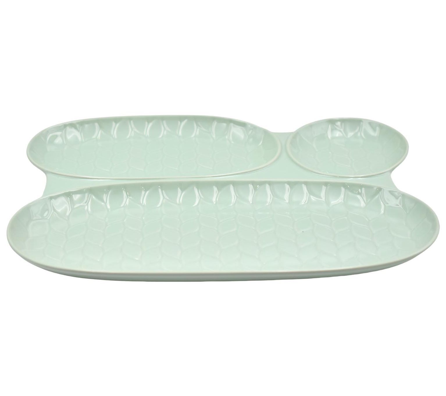 Temp-tations Carved Willow 3-Section Snack Tray