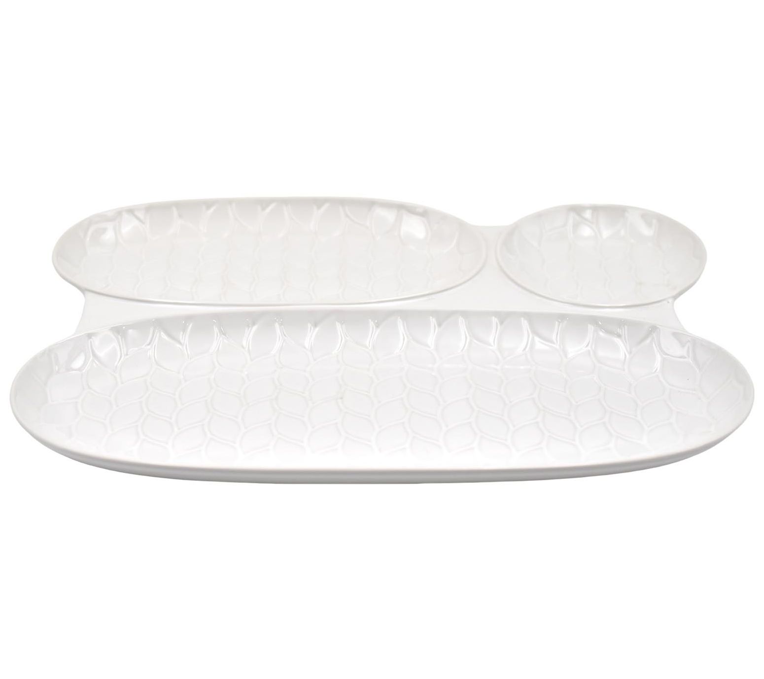 Temp-tations Carved Willow 3-Section Snack Tray