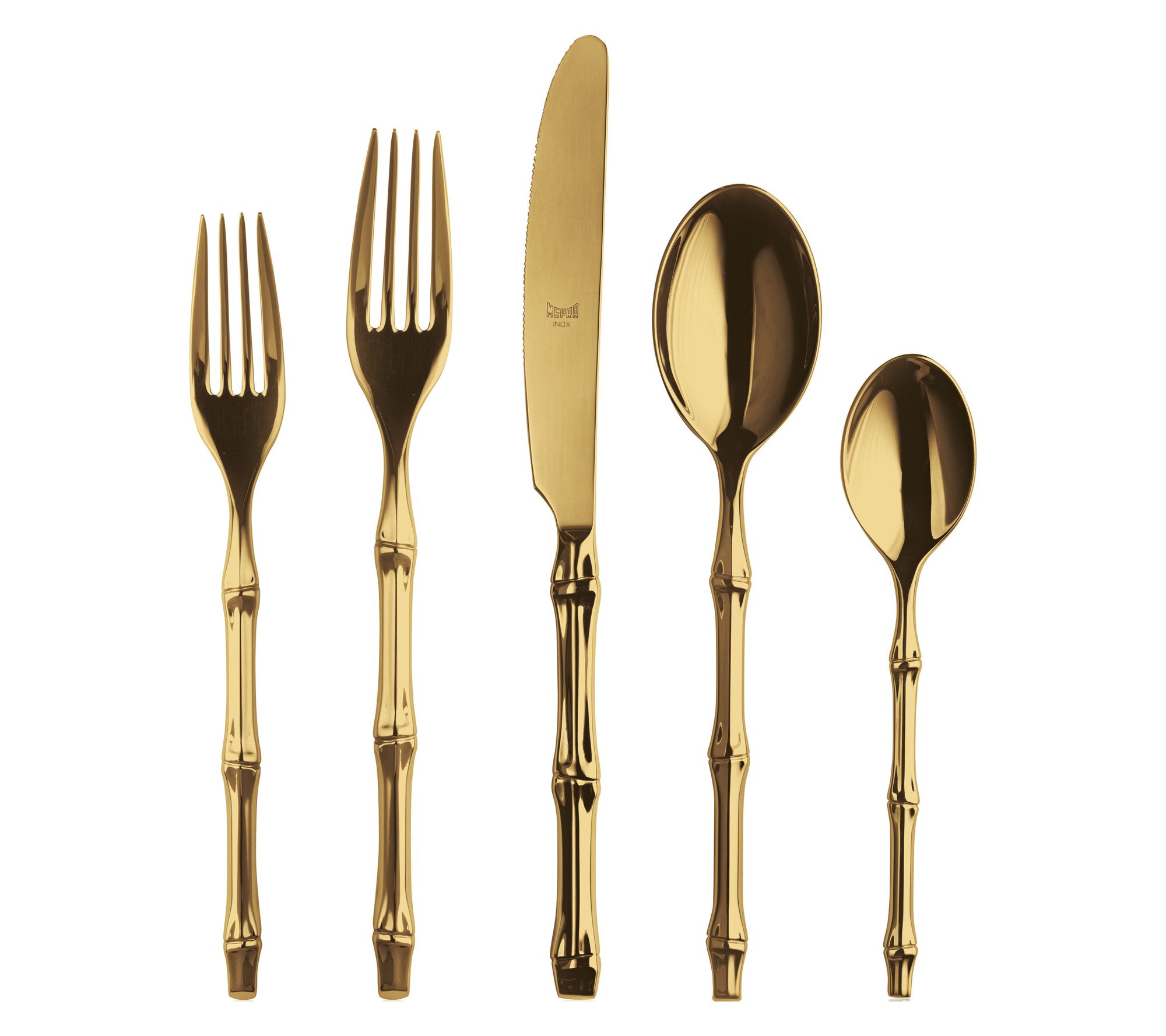 Mepra 20-Piece Bali Flatware Set- Gold