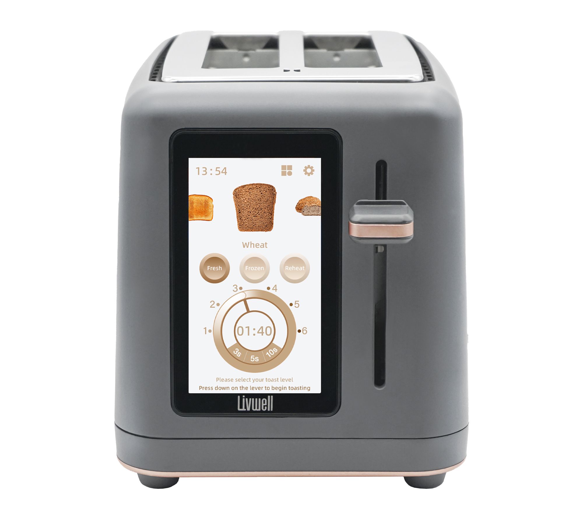 Livwell 2-Slice Toaster with Touch IQ Control and Clock Setting