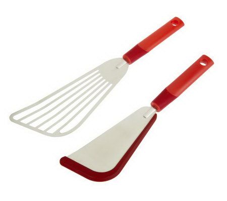 Flexible Spatula with Silicone Top Soft Edge Slotted Spatula