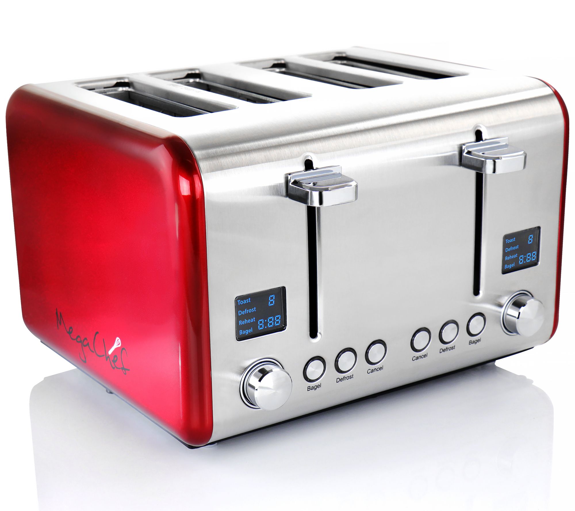 MegaChef Stainless Steel 4-Slice Toaster