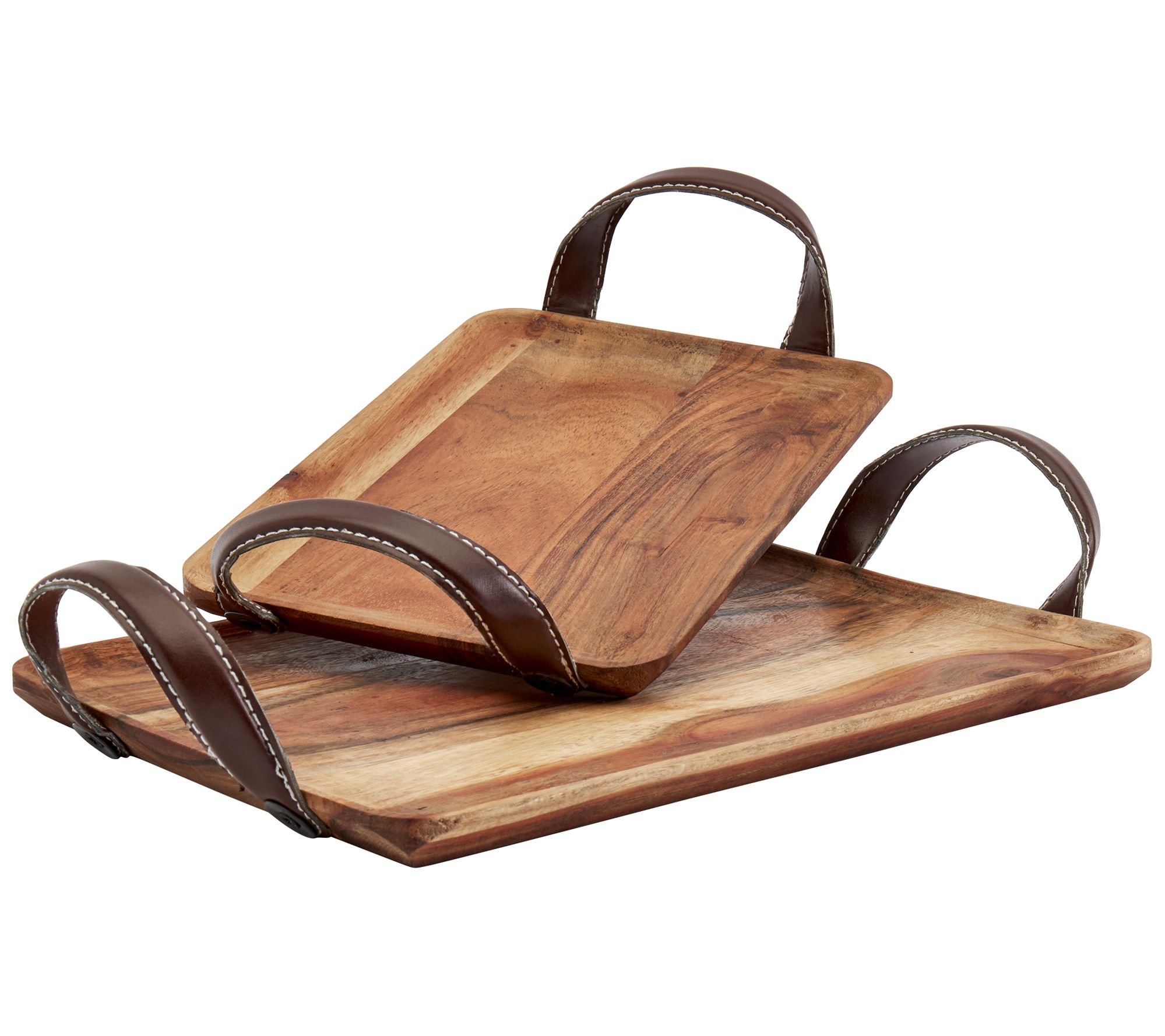 Berkeley Set of 2 Acacia Wood Rectangular Serving Trays