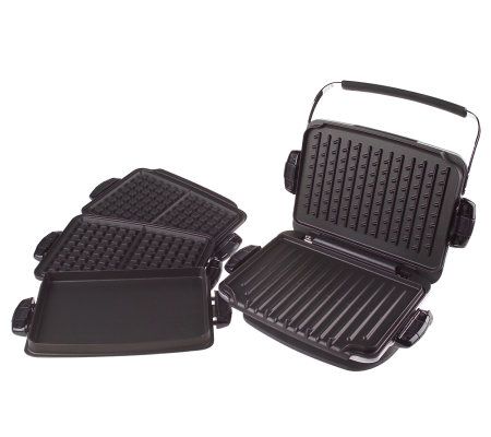 George Foreman 60 sq. in. Platinum Removable Plate Grill and
