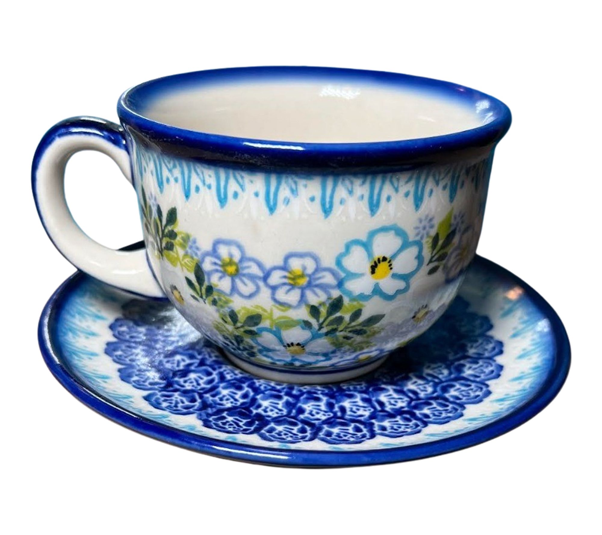 Lidia's Polish Pottery Teacup and Saucer Set